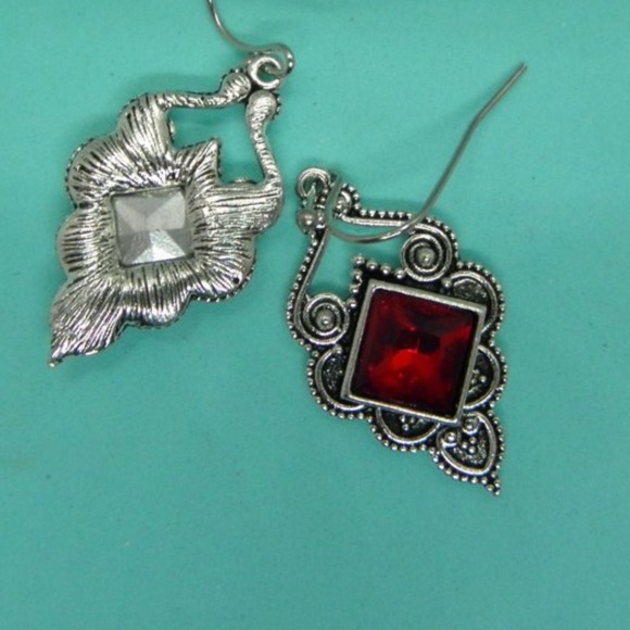 Created Red Fire Labradorite Earrings - Picture 5 of 5